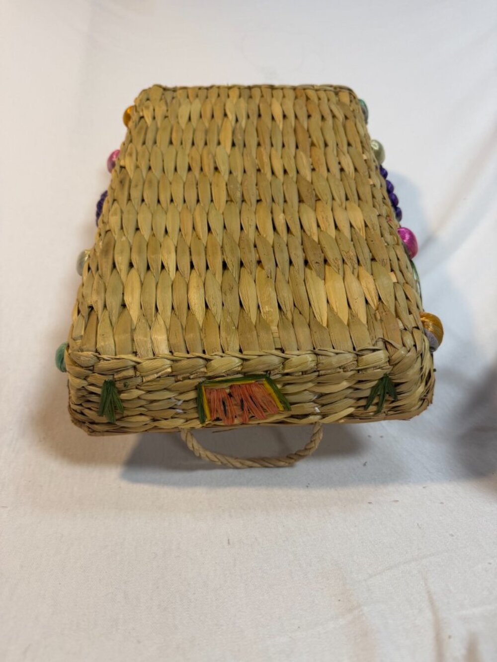 Nesting Baskets Set 3 Woven Straw Raffia Fruit Casserole Carrier Boho Vintage - Picture 8 of 9